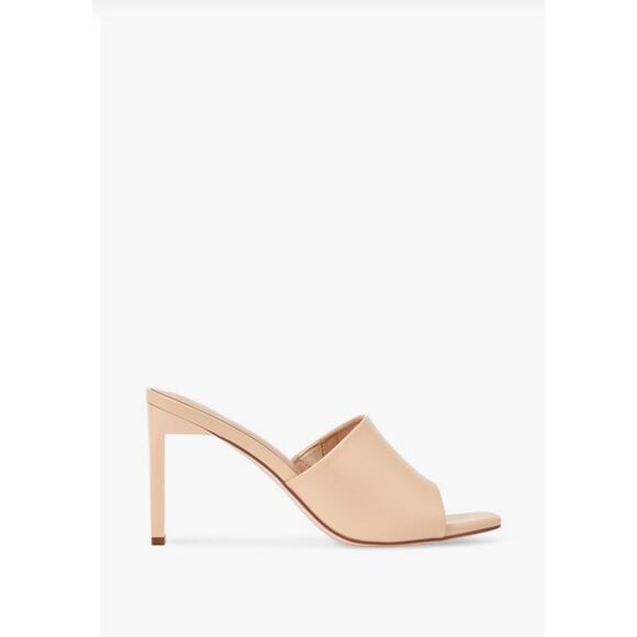 JustFab Kieran Mule Heeled Sandal – Beige Neutral Block Heel – Size 8.5 - Picture 2 of 9